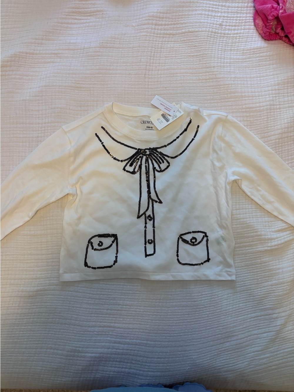 Crewcuts NWT White Sequenced Holiday Shirt